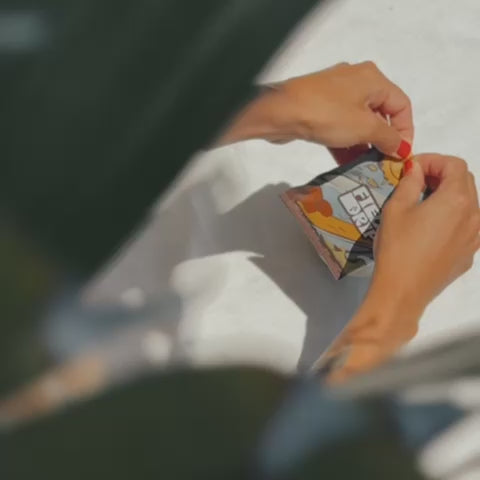 Instruction video: how to brew Field Drip single-serve drip coffee — tear sachet, hook filter, pour hot water, enjoy.