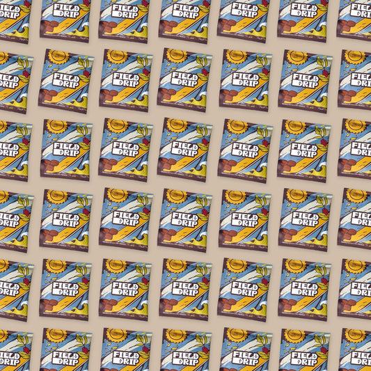 Pattern of individually sealed Field Drip specialty drip coffee bags