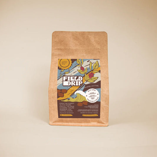 Field Drip Still Good decaf coffee beans 250g — toffee and prune, glacier water process decaf harvested in Mexico, based in Noosa Heads Australia